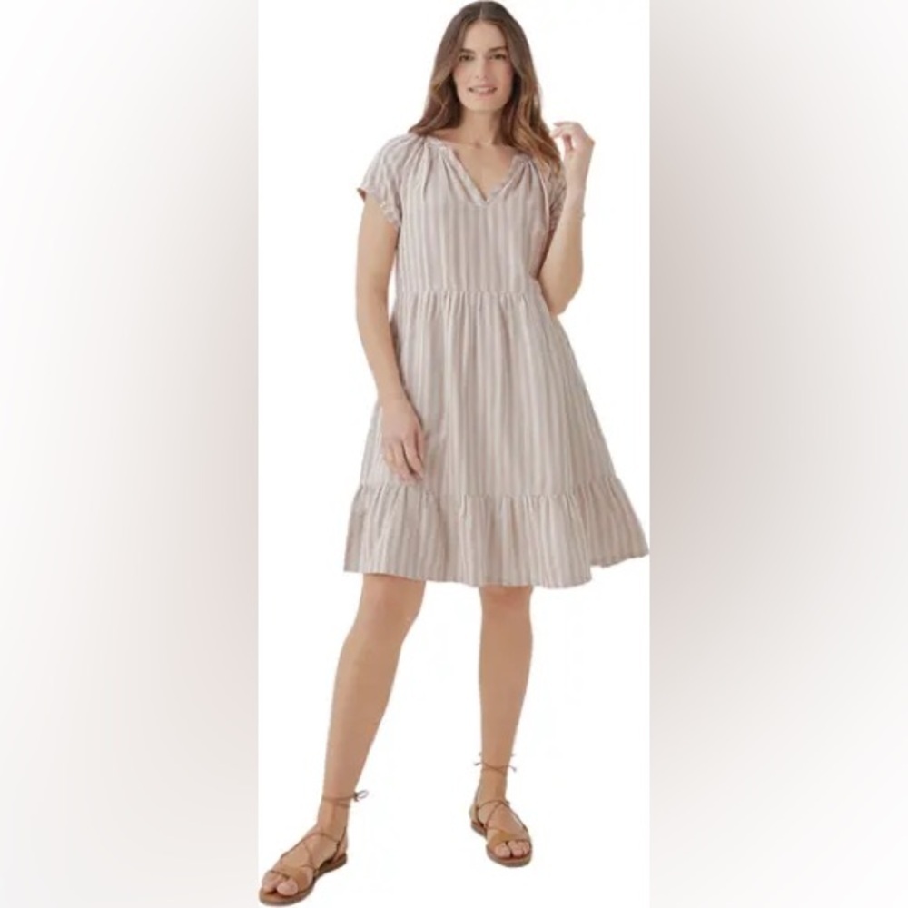 Pact Organic Coastal Double Gauze Throw-And-Go Dress Size Medium - Picture 2 of 6